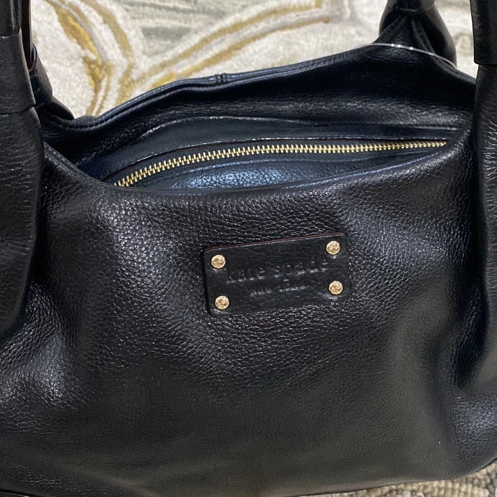 ♠️ Kate spade black leather large satchel bag gorgeous ♠️